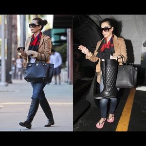 Stuart Weitzman black quilted boots - 6.5